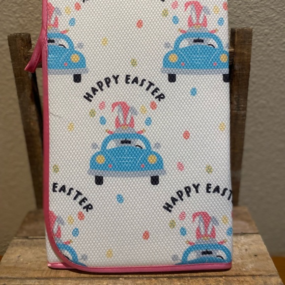 Gnome Easter Dish Drying Mat, Bunny Gnome Driving A Blue Car Dish Drying Mat - Picture 10 of 13